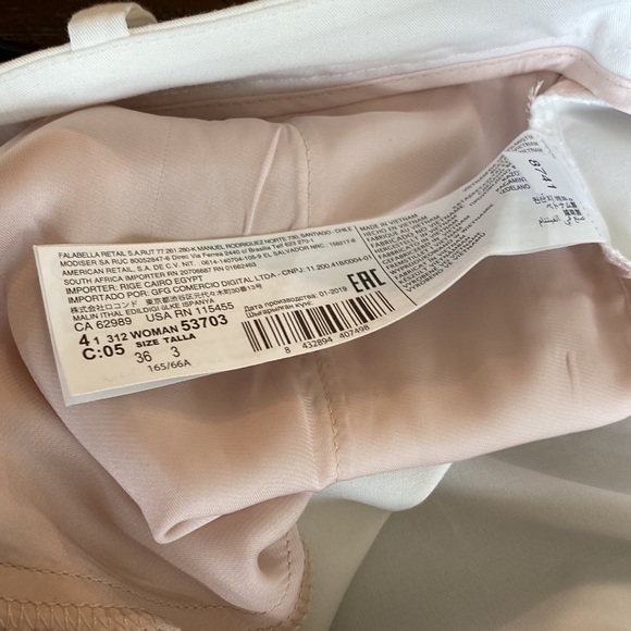 Mango ladies, creamy white dress, pant in size 4 with cuffed hem. - Picture 6 of 10